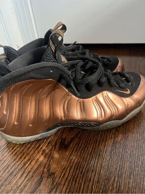 Men Metallic Copper Foamposite-Style Sneakers - Black/Copper